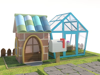Modern Cartoon Building Cartoon House 3d model