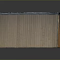 Wooden Rectangular Storage Equipment With Sloped Black Roof And Side Wooden Door