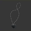 Fashionable Heart Shaped Pendant Necklace With Transparent Cut Design And Black White Beads