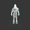 Futuristic Game Movie Character With Dark Outfit Blue Goggles And Red Gloves
