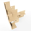 Wooden Decorative Cabinet With Modular Design Multiple Shelves And Storage Compartments