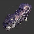 Purple Crystal Decoration Ornament With Natural Glossy Surface Display On Dark Background