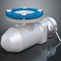 Industrial Mechanical Valve With Silver Body And Blue Bolted Top Cover