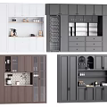 Modern Sideboard Storage Designs With Glass Doors Wooden Cabinets And Multiple Colors For Kitchen
