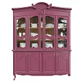 Elegant Blue China Cabinet With Glass Doors Holding Plates Cups And Color Options