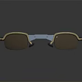 Modern Elegant Jewelry Accessory Featuring Gold Frame Blue Temples And Black Lenses