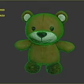 Plush Texture Orange Bear Sculpture Carving With White Inner Ears Black Eyes And Smiling Expression