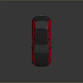 Red and Black Modern Car with Streamlined Body Black Roof and Alloy Wheels