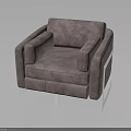 Modern Light Purple Upholstered Armchair With Padded Armrests And Metal Frame Legs