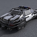 Cyberpunk Style Police Car 3d model