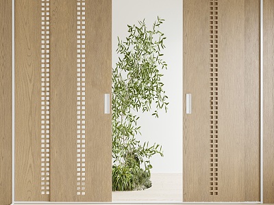 Modern sliding door solid wood sliding door model