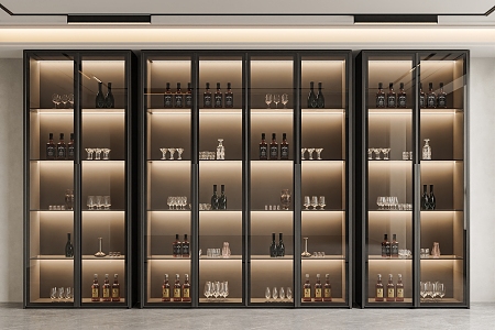 Glass Wine Cabinet Wine Cabinet Wine Glass Wine Cabinet Ornaments Wine Display Cabinet Wine Cellar Wine Rack 3d model