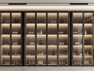 Glass Wine Cabinet Wine Cabinet Wine Glass Wine Cabinet Ornaments Wine Display Cabinet Wine Cellar Wine Rack 3d model