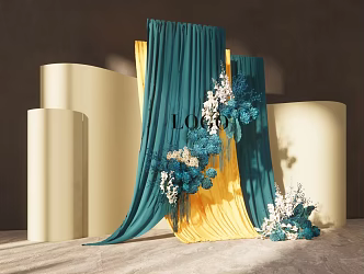 Modern Meichen Cloth Mantle Wedding Welcome Area 3d model