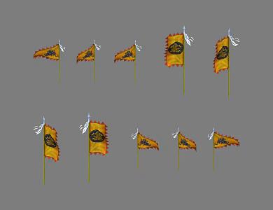 new chinese flag 3d model