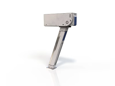 Industrial Mechanical Arm Structure With Horizontal Metal Box Vertical Support Arm And Base 3d model