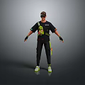 Stylish Daily Life Essentials Black T Shirt Pants Green Shoes And Accessories