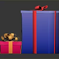 Colorful Decorative Gift Boxes in Yellow Blue Pink with Ribbons and Bows for Daily Use