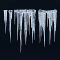 Frosty Icicles Hanging As Natural Garden Decor For Winter Outdoor