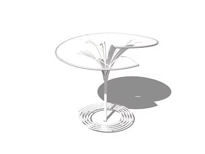 Unique Modern Outdoor Chair With Petal Shaped Seat And Circular Base Design 3d model