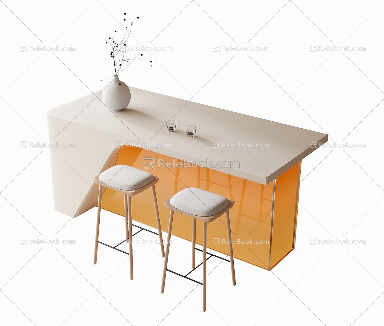 Modern Bar Chair 3d model