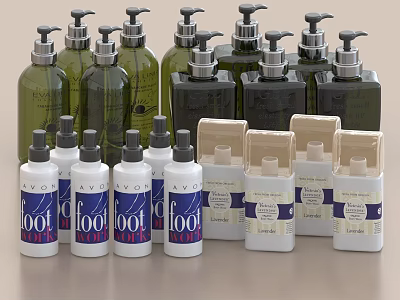 Assorted Bottled Perfume And Cosmetic Products 3d model