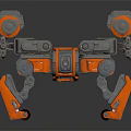 Smart Industrial Machine With Robotic Arms Orange Components And Automated Functional Design 3d model