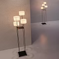 Modern Minimalist Floor Lamp Indoor Design With Black Stand And White Lampshade