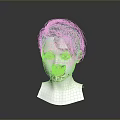 Dark Colored Wig On White Mannequin Head For Hairstyle Display And Styling