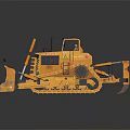 Yellow Heavy Duty Bulldozer With Tracked Undercarriage And Front Blade