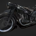 Vintage Black Motorcycle With Classic Design Elements 3d model