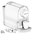 Modern Nespresso Coffee Machine For Kitchen With Coffee Cup And Capsules 3d model