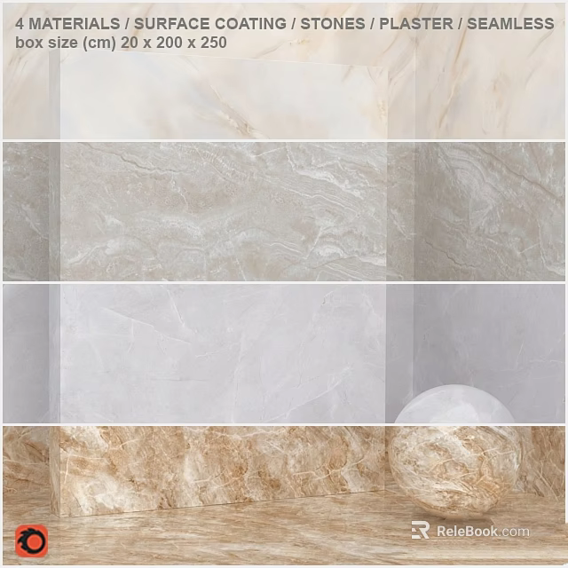Natural Marble Tile Components With Various Textures And Different Color Patterns 3d model 