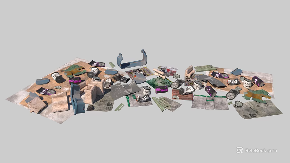 Assorted Collection of Various Items Including Tools Parts and Materials 3d model 
