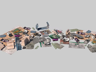 Assorted Collection of Various Items Including Tools Parts and Materials 3d model