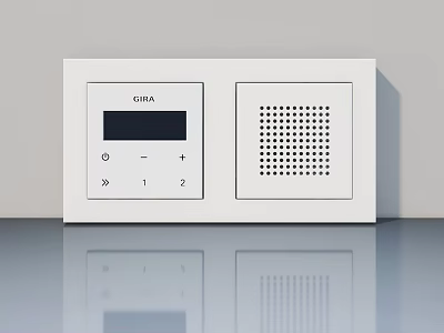Modern Hinged Door Access Control Device Featuring GIRA Digital Display And Control Panel 3d model