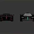 Two Modern Concept Sports Cars With Sleek Design And Colored Accent Lines