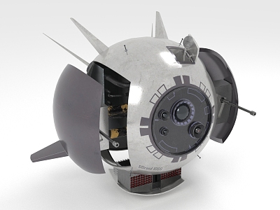 Sci-fi missile drone tech ball model