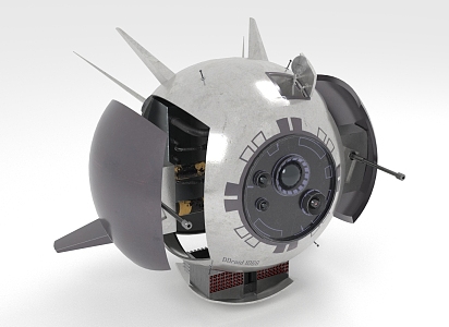 Sci-fi missile drone tech ball 3d model