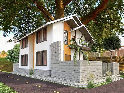 Modern single-family villa homestay self-built 3d model