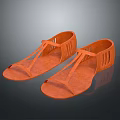 Orange Flat Casual Sandals With Cross Straps And Cutout Design For Daily Wear