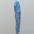 Stylish Blue Short Sleeve Shirt With Slim Fit Blue Jeans Casual Outfit
