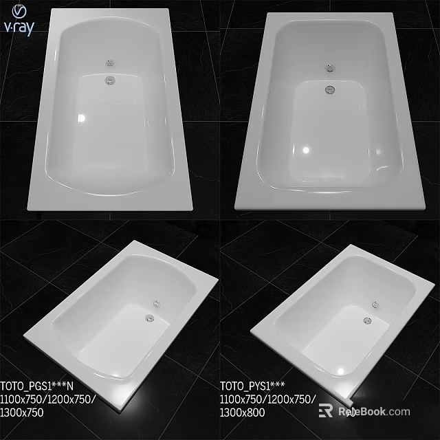 Modern White Bathtub With Smooth Surface And Simple Modern Design 3d model