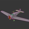 Vintage Passenger Plane Featuring Single Propeller Biplane Wings And Retro Fuselage Design 3d model