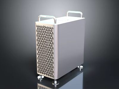 Modern Industrial Equipment With Perforated Side Panel Top Handles And Metal Legs 3d model