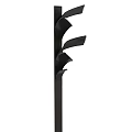 Modern Black Decorative Column With Curved Blades And Sleek Vertical Design