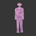 Blue Military Uniform With Matching Cap Golden Sash Belt And Decorative Badges