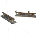Vintage Wooden Boats On Stands Showcasing Traditional Craftsmanship And Design Details