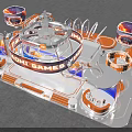 Chadmi Game World Expo Exhibition Booth With Orange White Design And Digital Display Screens
