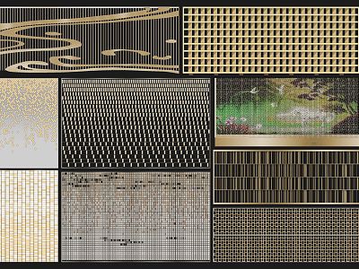 Modern landscape wall metal grid landscape wall hollow gradient perforated panel partition model